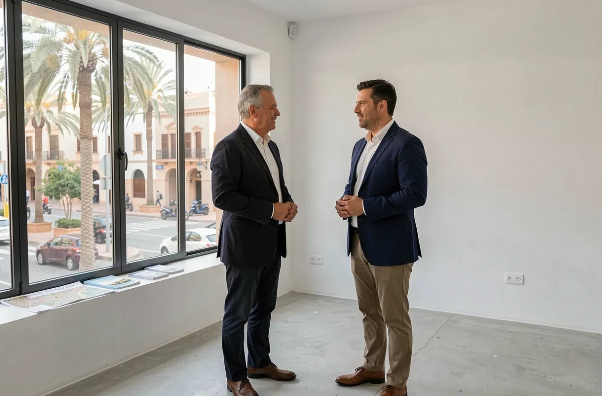 Agent immobilier présentant un appartement moderne à vendre dans le quartier Guéliz de Marrakech