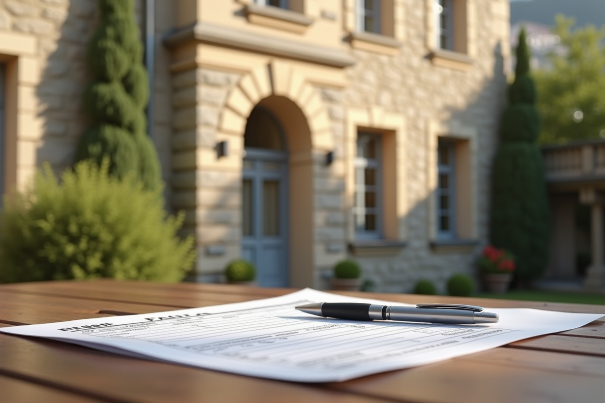 Façade d un immeuble français avec facture d impôt foncier