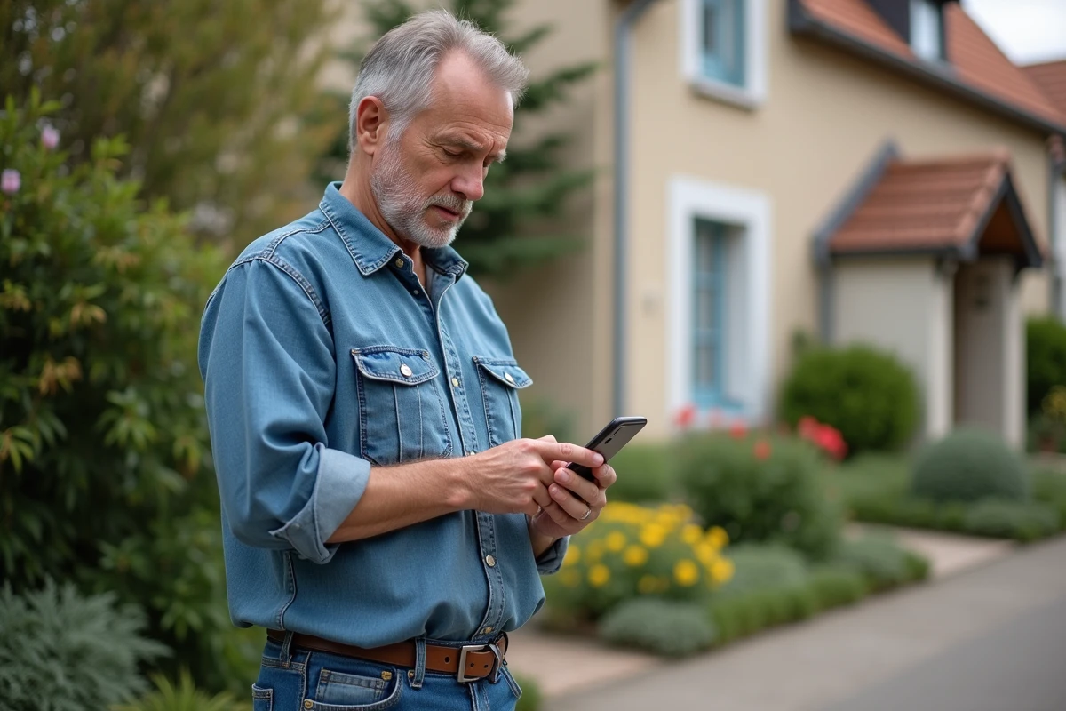 Homme pointant un panneau en face d