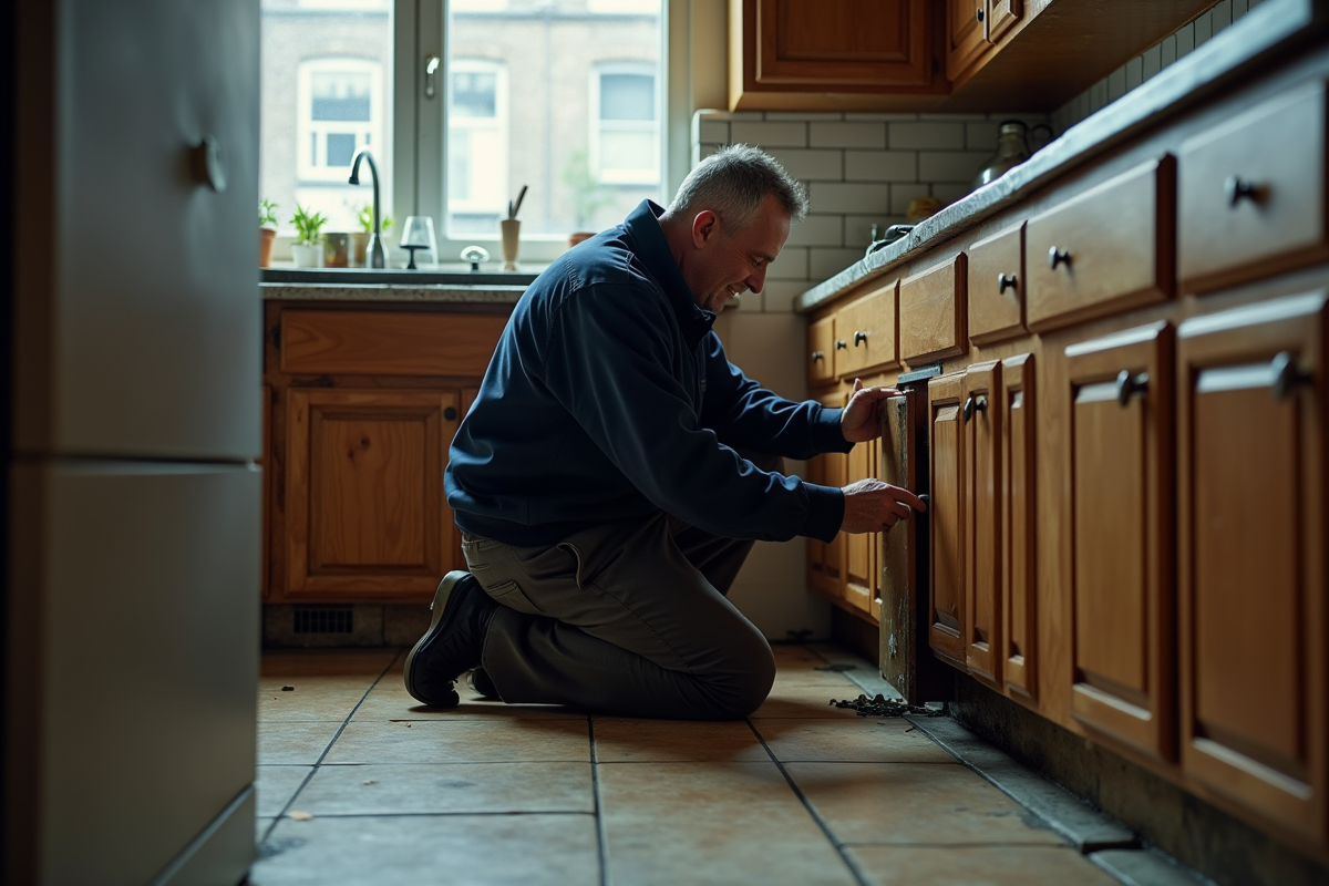 Inspecteur immobilier vérifiant l